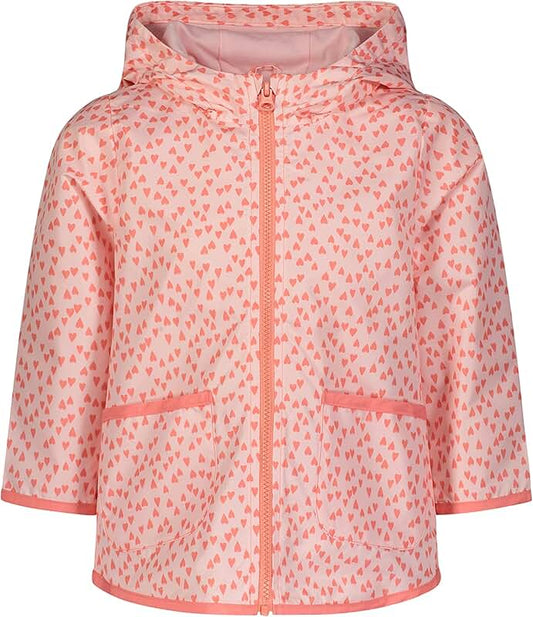 Pink hearts raincoat for baby girl, 12 months