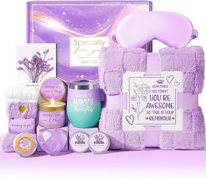 Relaxing Lavender Spa Gift Basket for Women
