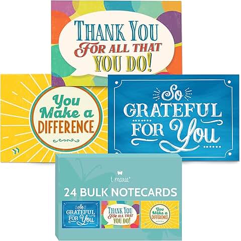 Set of 24 Appreciation Cards with Envelopes
