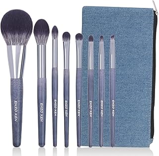 Natural Purple Badger Hair Makeup Brush Set with Case