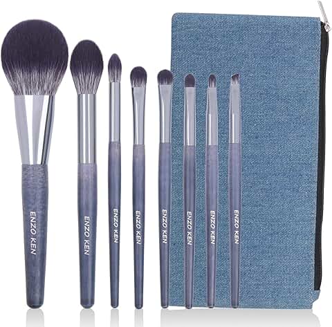 Natural Purple Badger Hair Makeup Brush Set with Case
