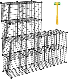 Stackable Metal Wire Storage Cubes for Bedroom and Office