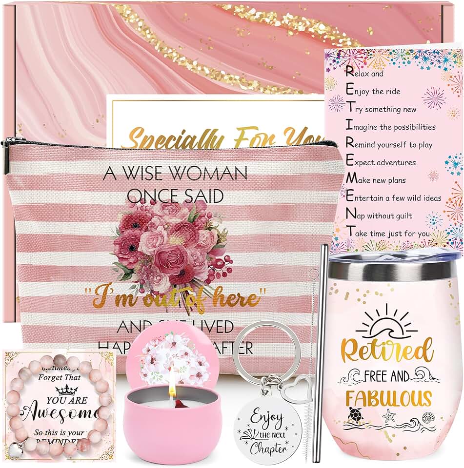 Retirement Gift Set for Women with Candle and Accessories