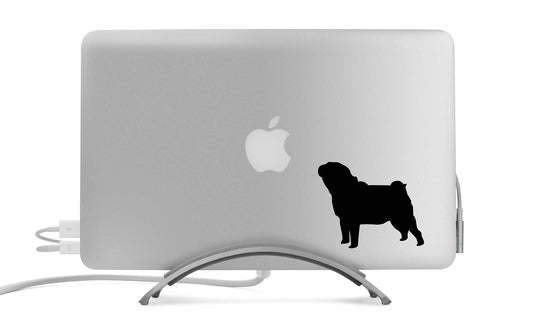Black Pug Dog Silhouette Decal for Car and Laptop