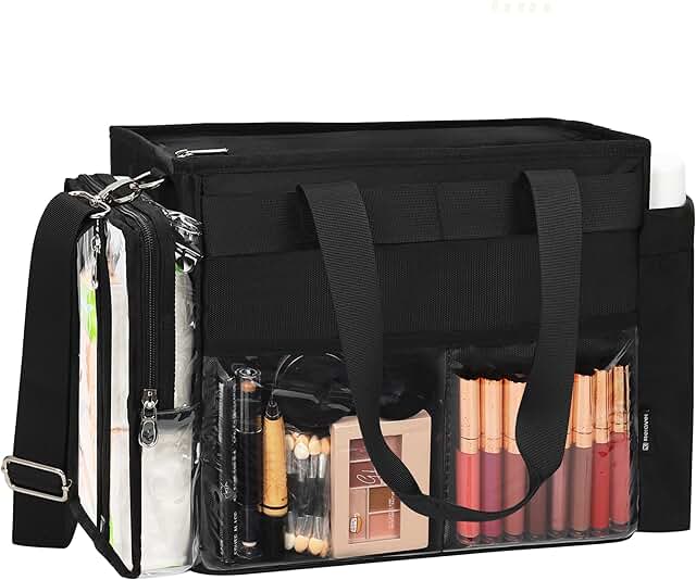 Large Travel Makeup Bag with Adjustable Dividers