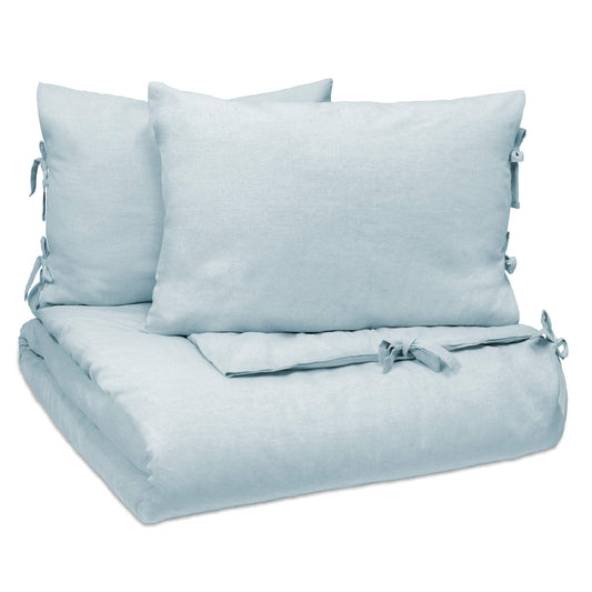 Hinton 100% Cotton Coverlet Cover Sets with 2 Decorative Shams, 90x90, Blue