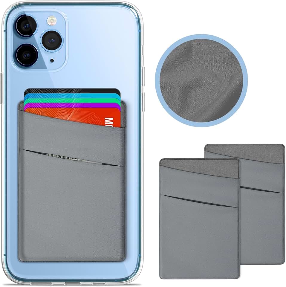 2-Pack Slim Phone Wallet Card Holders in Dark Gray