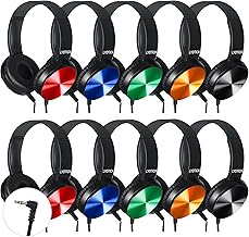 Set of 10 Kids Over-Ear Wired Headphones for School
