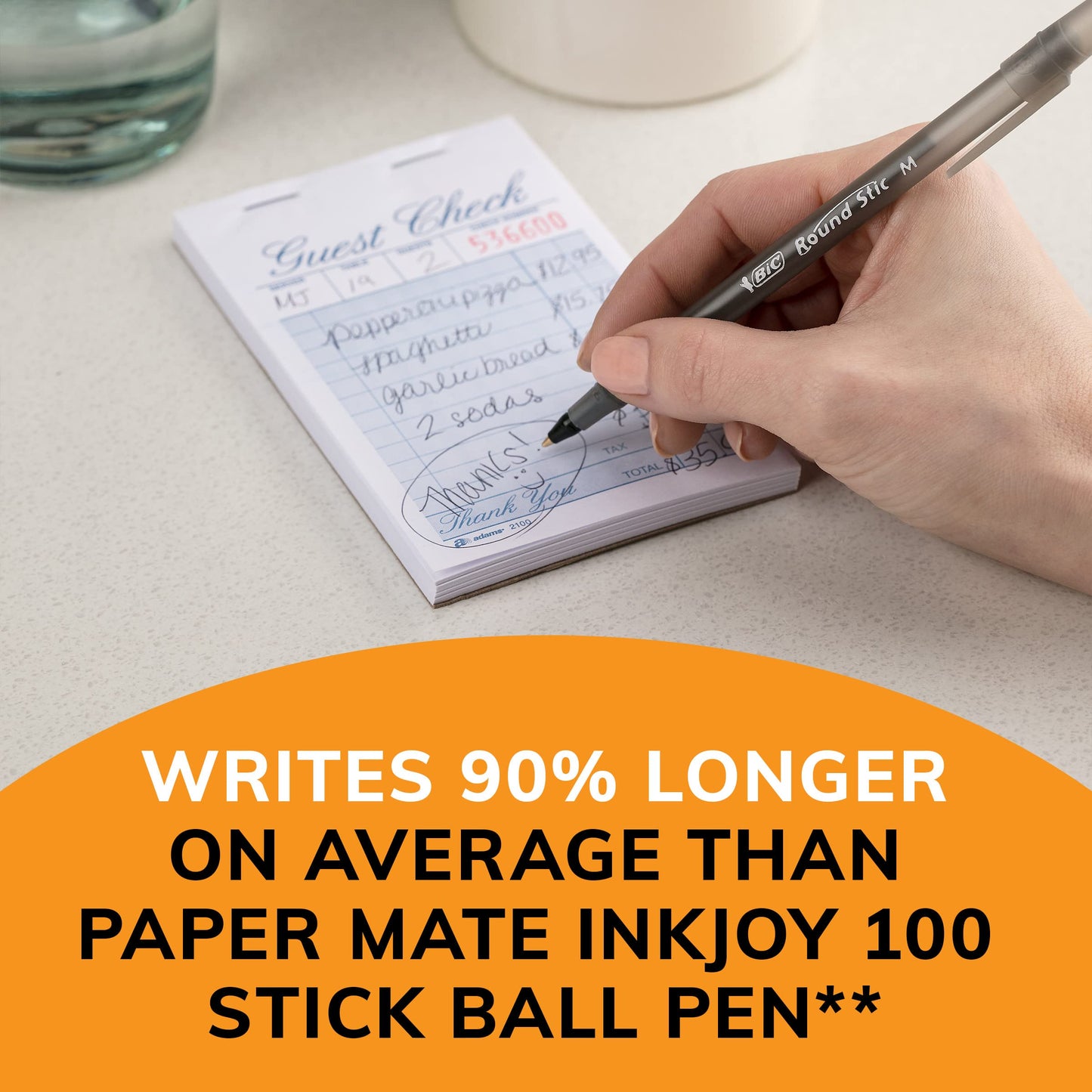 60 Black Ballpoint Pens with Long-Lasting Ink