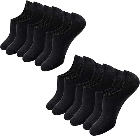 Six Pairs of Invisible Low Cut Ankle Socks for Women