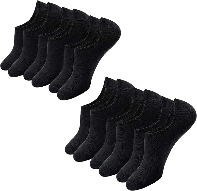 Six Pairs of Invisible Low Cut Ankle Socks for Women