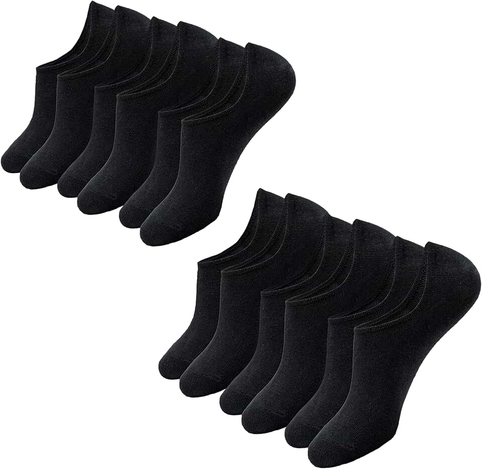 Six Pairs of Invisible Low Cut Ankle Socks for Women