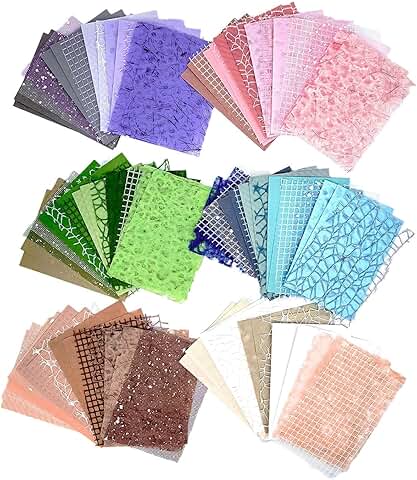 Set of 96 textured scrapbook and mesh papers for crafts
