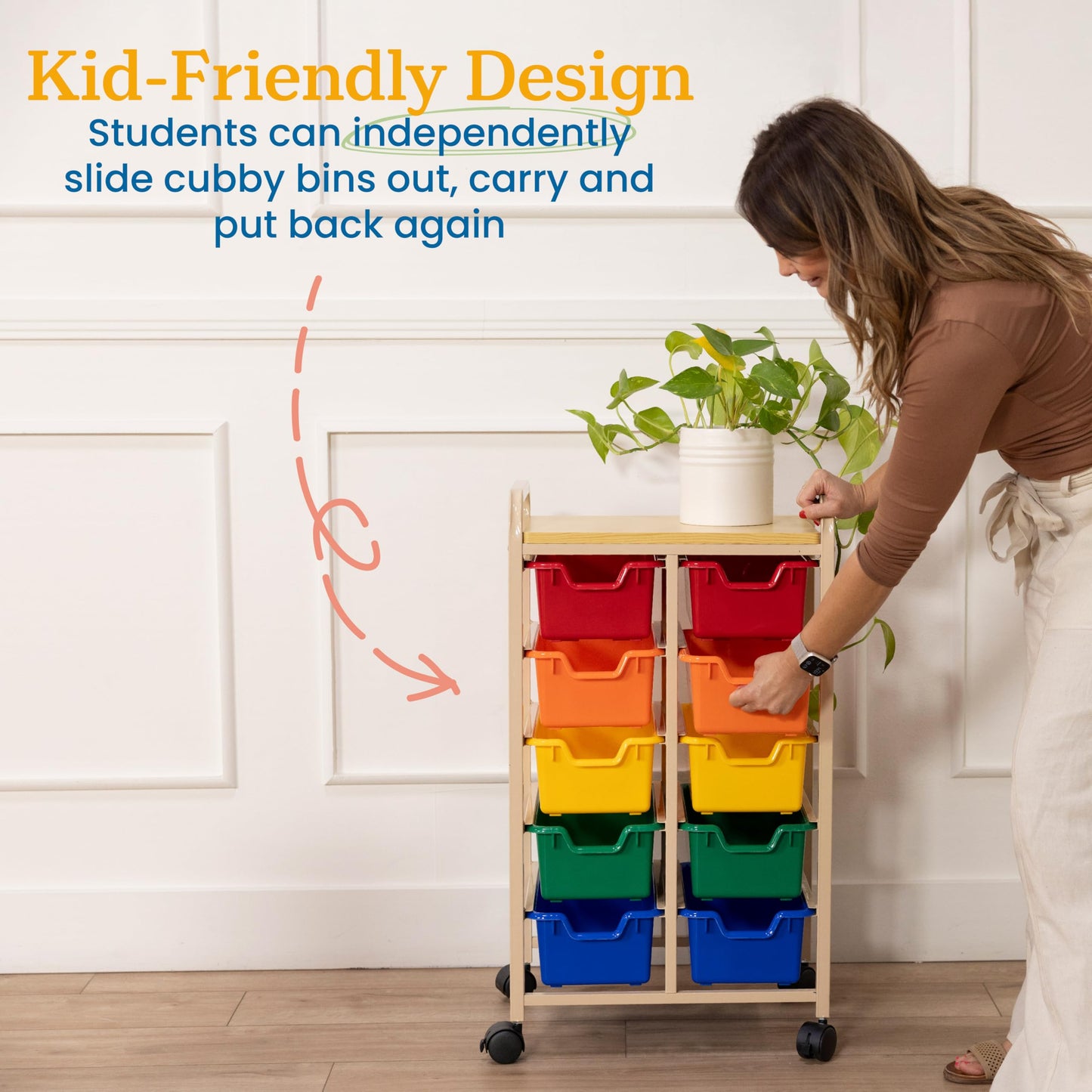 Mobile Storage Cart with 10 Bins