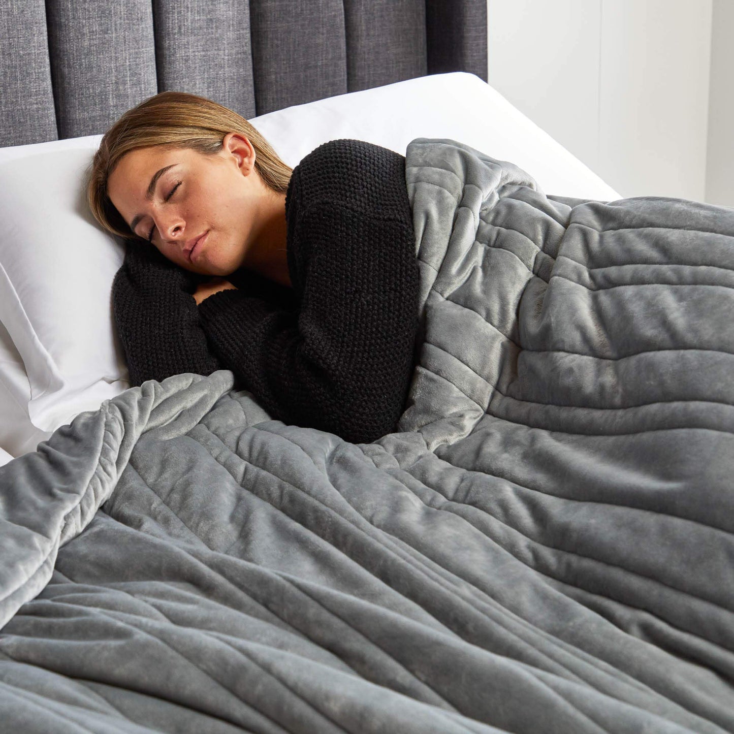 Anchor Blanket Available in Three Weights and Two Sizes-Promotes Deep Sleep-Silky Soft Cover 48in x 72in, 48 in x 72 in  15  Ash