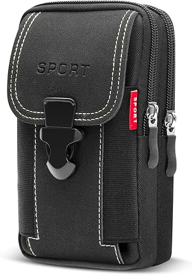 Tactical Cell Phone Holster with 2 Belt Pouches for Men