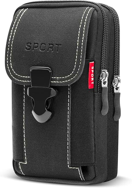 Tactical Cell Phone Holster with 2 Belt Pouches for Men