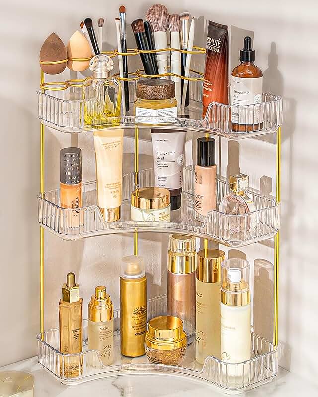 3-Tier Corner Makeup and Bathroom Organizer
