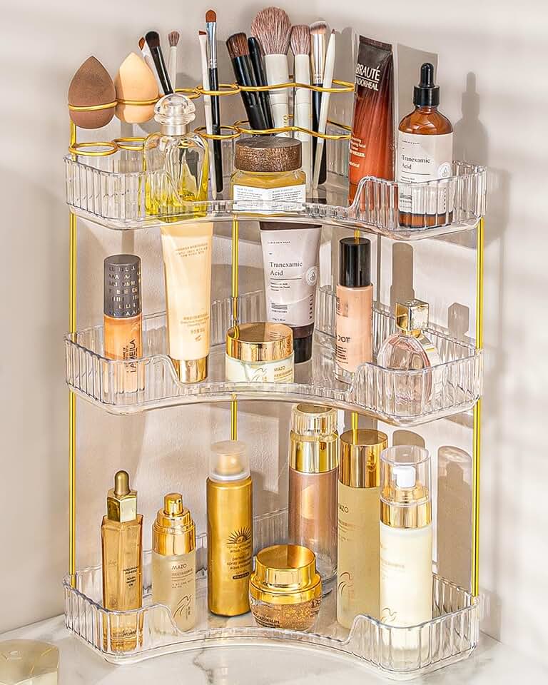 3-Tier Corner Makeup and Bathroom Organizer