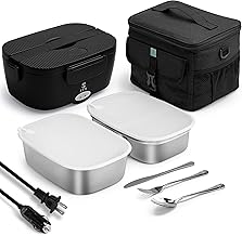 Electric Heated Lunch Box with Containers and Cutlery
