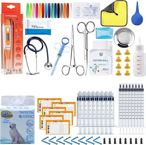 Complete 65-Piece Whelping Kit for Puppies and Kittens