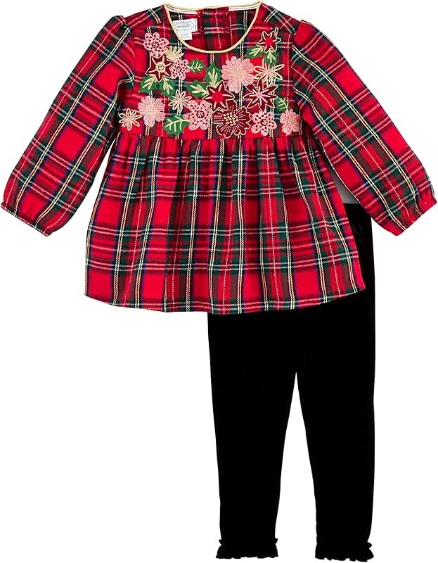 Girls' Tartan Tunic and Leggings Set, 3T