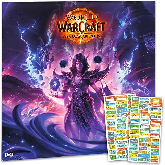 2026 World of Warcraft Wall Calendar with Reminder Stickers