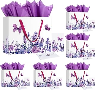 12 Sets of 3D Butterfly Gift Bags with Cards and Tissue Paper