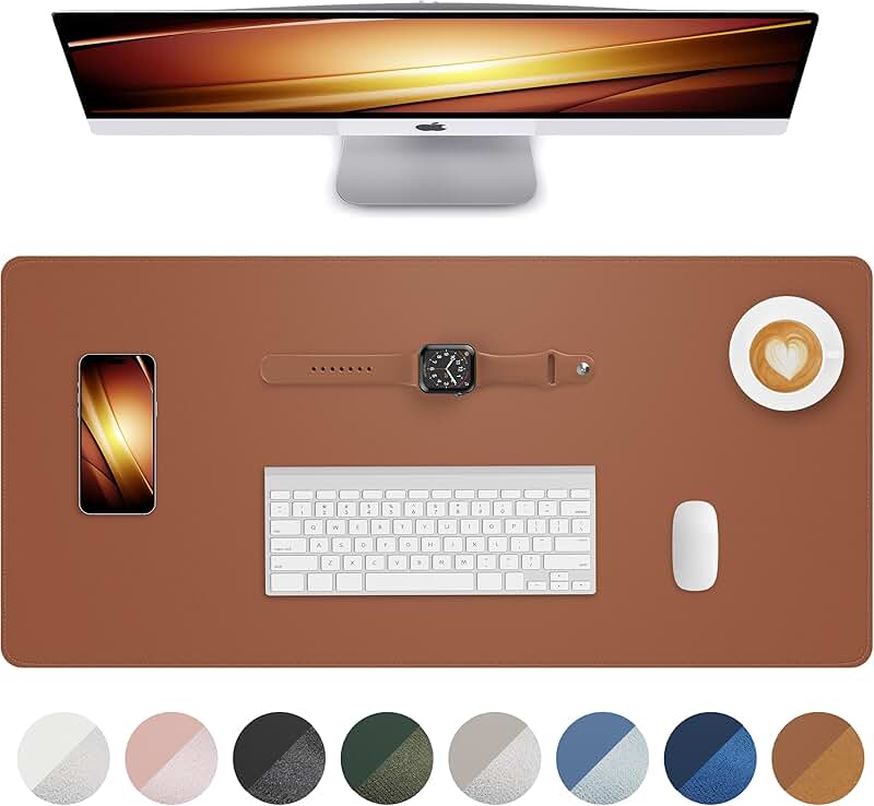 Waterproof Leather Desk Pad, Non-Slip, 24" x 13.7"