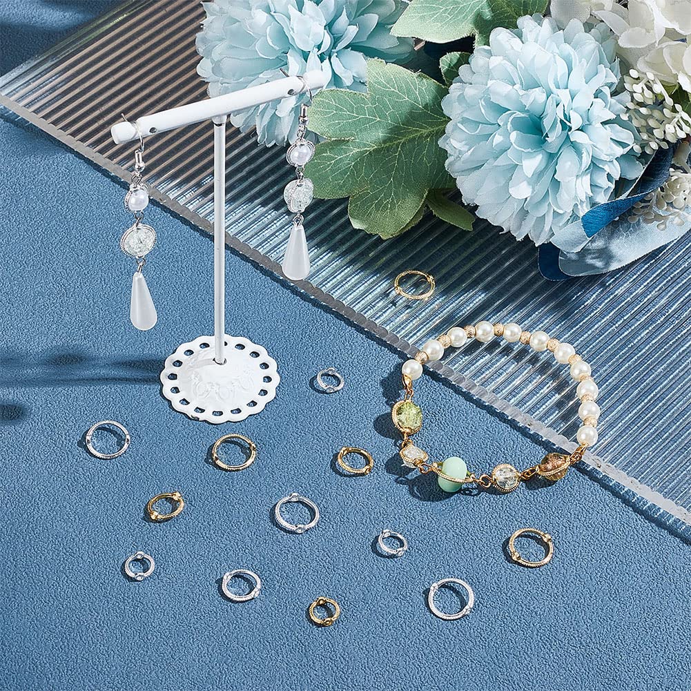 60pcs Metal Bead Frames for Jewelry Making in Gold and Silver