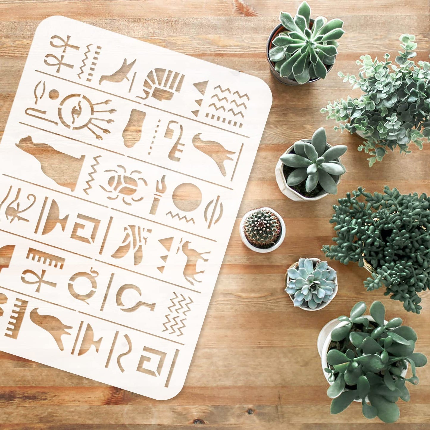 Reusable Hieroglyph Template 11.7x8.3 inch Plastic for DIY Art