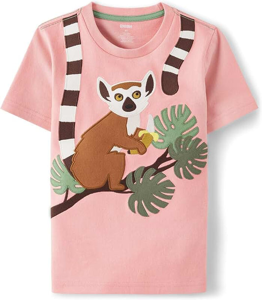 Pink Lemur Toddler Short Sleeve T-Shirt