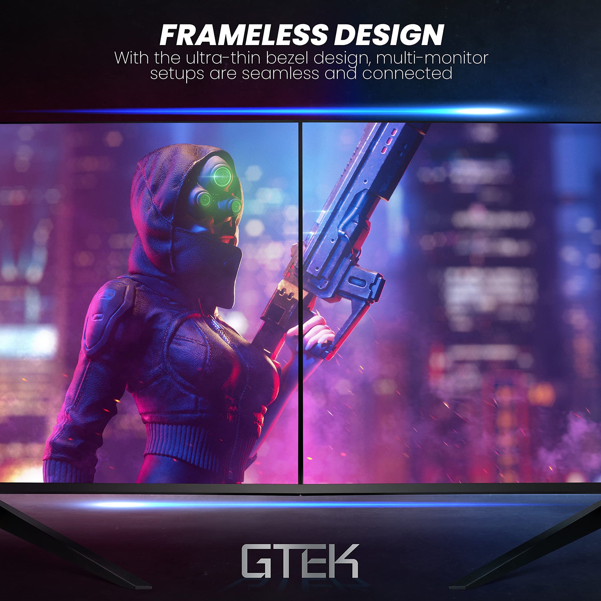 240Hz Gaming Monitor, 27 Inch Frameless Display Full HD 1920 x 1080P, Curved 1800R, VA 1ms MPRT, FreeSync, Speakers, DisplayPort/HDMI, VESA - F2740C