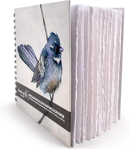 8x8 Watercolor Journal with Handmade Deckle Edge Paper