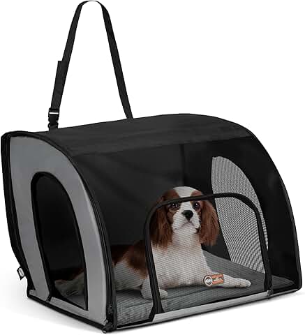 Enclosed Dog Car Seat with Mesh Windows