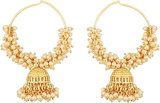 Colorful Glass Bead Hoop Earrings for Women