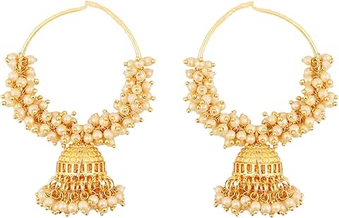 Colorful Glass Bead Hoop Earrings for Women