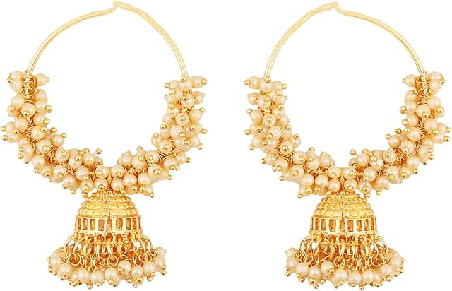 Colorful Glass Bead Hoop Earrings for Women