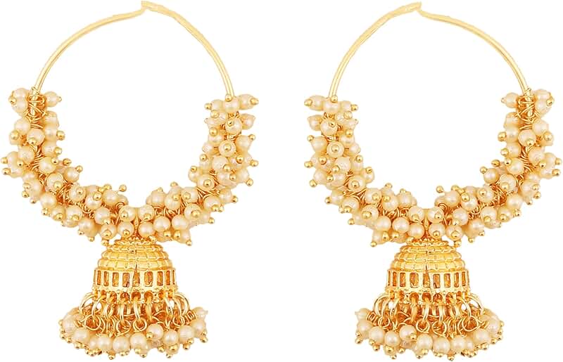 Colorful Glass Bead Hoop Earrings for Women