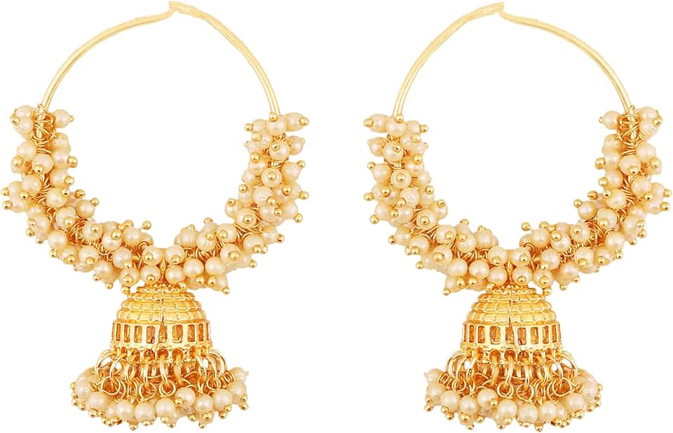 Colorful Glass Bead Hoop Earrings for Women