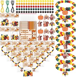 Thanksgiving Fall Beads Bracelet Craft Kit with Cards and Bags