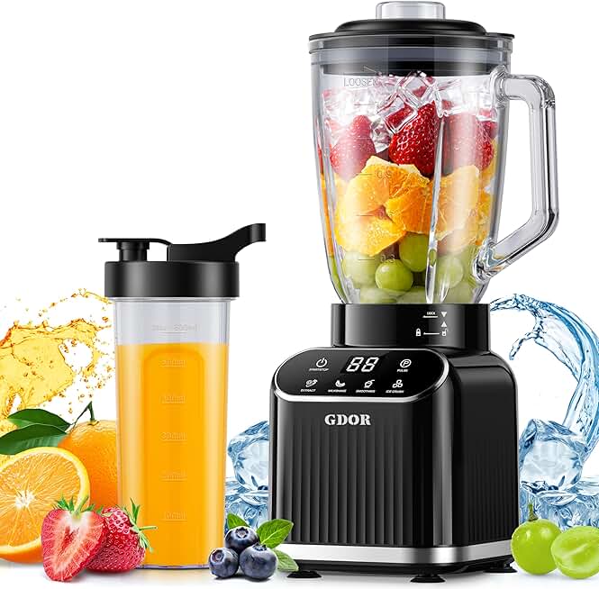 Professional 1200W Blender with 5 Functions and 52 oz Jar