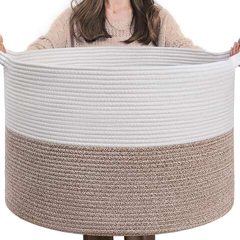 Large Cotton Rope Basket for Laundry and Storage