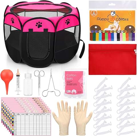 Puppy and Kitten Whelping Supplies Kit with Playpen