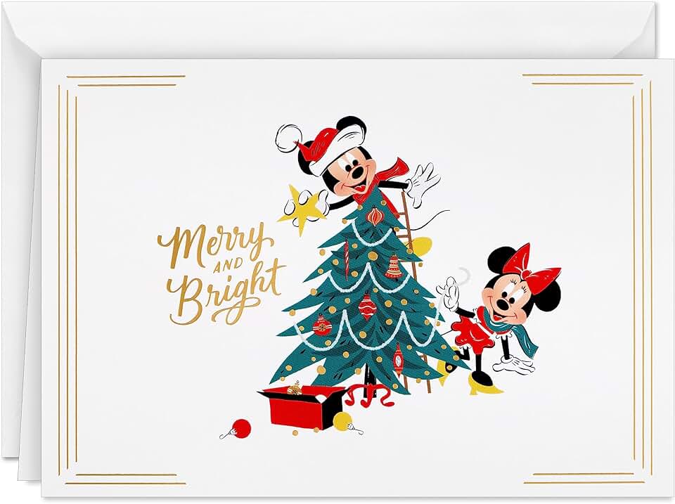 Christmas Cards with Mickey Mouse Design