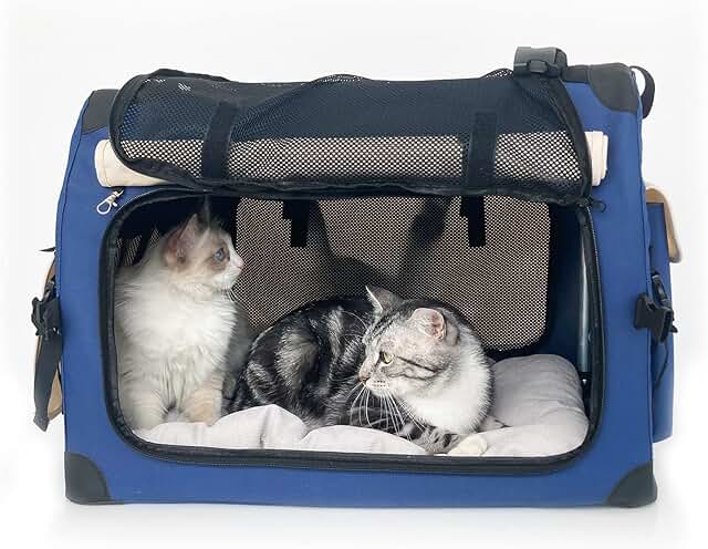 Large Soft-Sided Cat and Dog Carrier with Mat