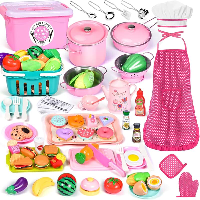 121-Piece Kids Play Kitchen Set with Accessories