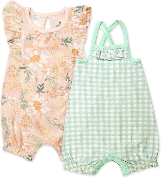 Baby Bubble and Strappy Romper Set in Organic Cotton