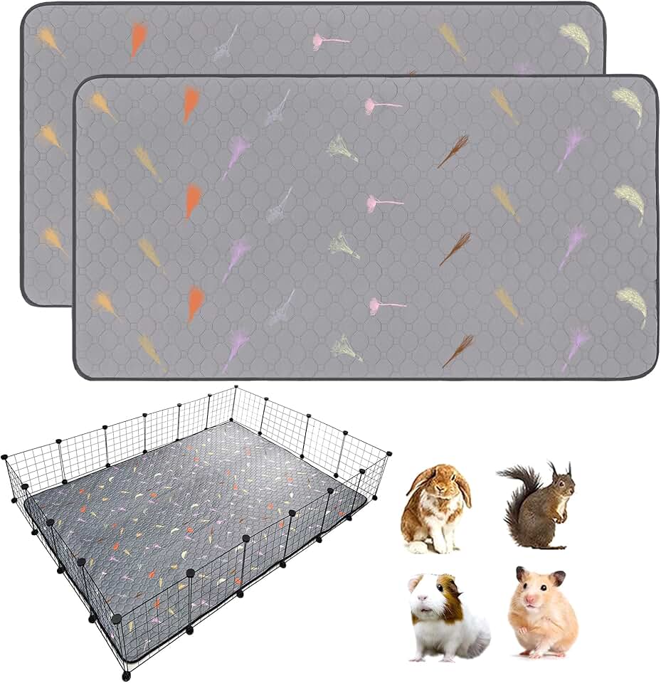2 Pack Guinea Pig Cage Liners, Washable and Absorbent