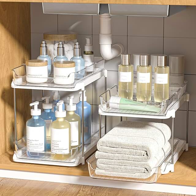 Two-Pack Multi-Purpose Under Sink and Pantry Organizers